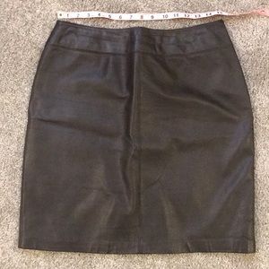 Dark Chocolate Croft & Barrow Leather Skirt